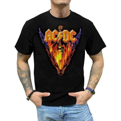 Футболка ACDC (Гитара в огне) (M)