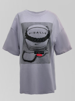 Футболка 109 удлиненная с принтом и надписью PIGALLE