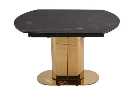 Стол обеденный Ist Casa раскладной Атриум-2, 140(30+30)х100х77 см, черная керамика