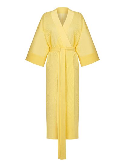 Женское платье желтого цвета из вискозы - фото 1