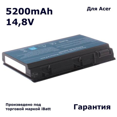 Аккумулятор iBatt 5200mAh для ноутбука Acer GRAPE34, TM00742 (14.8V)
