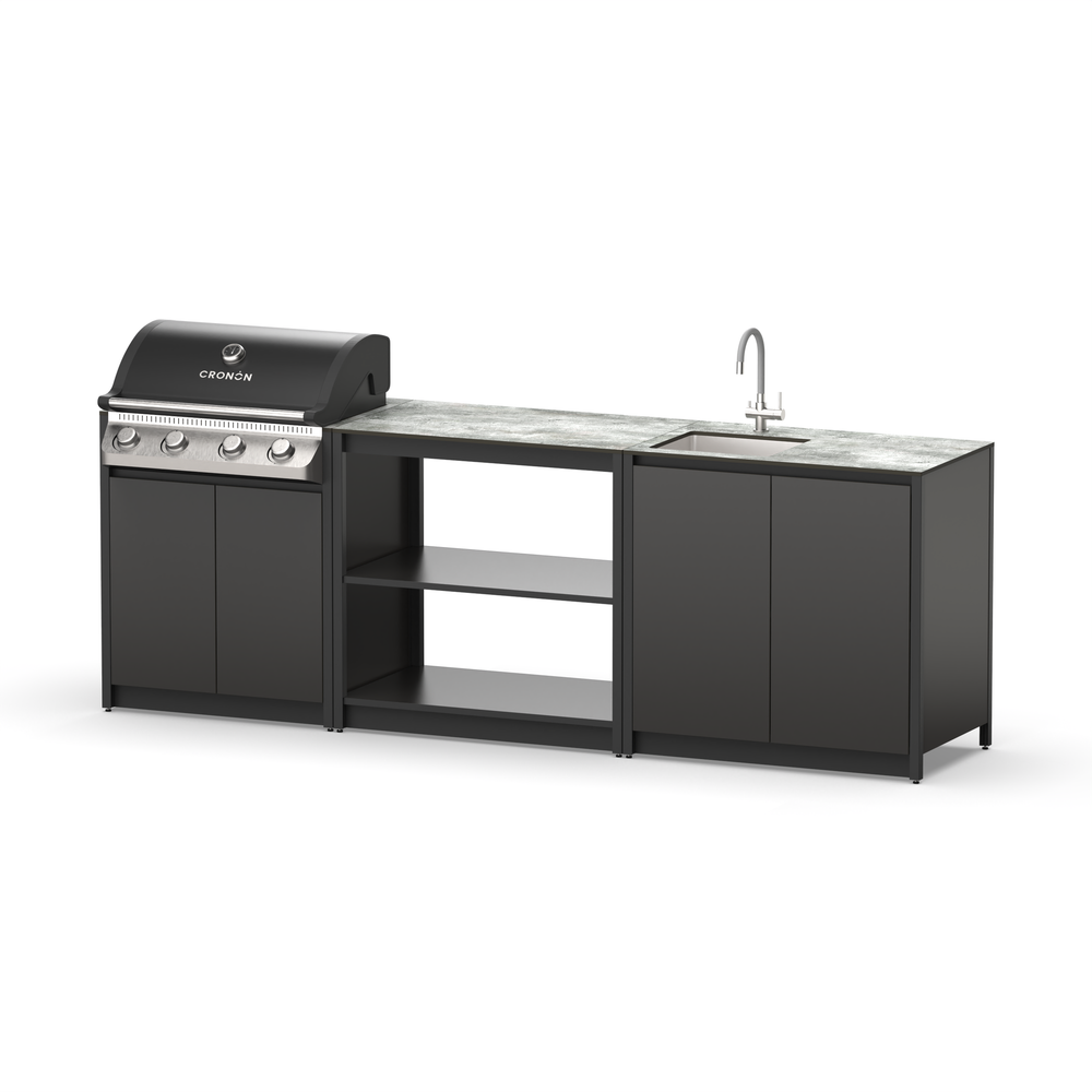Барбекю комплекс Lounge F-105SG, 2.6 м, черный/серый каспий