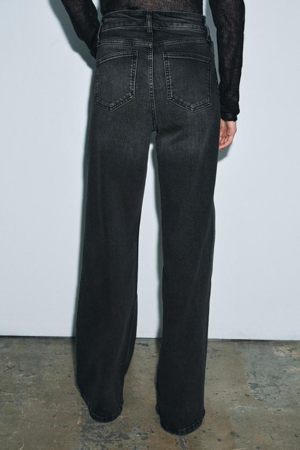 ZARA ДЖИНСЫ WIDE LEG С ВЫСОКОЙ ПОСАДКОЙ — ZW COLLECTION, СЕРЫЙ