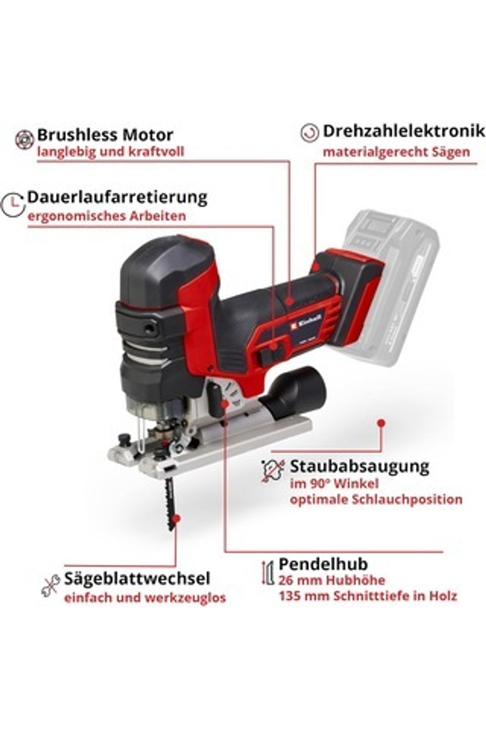 Лобзик аккумуляторный 18V Einhell Profi PXC TP-JST 18/135 Li BL без АКБ и ЗУ