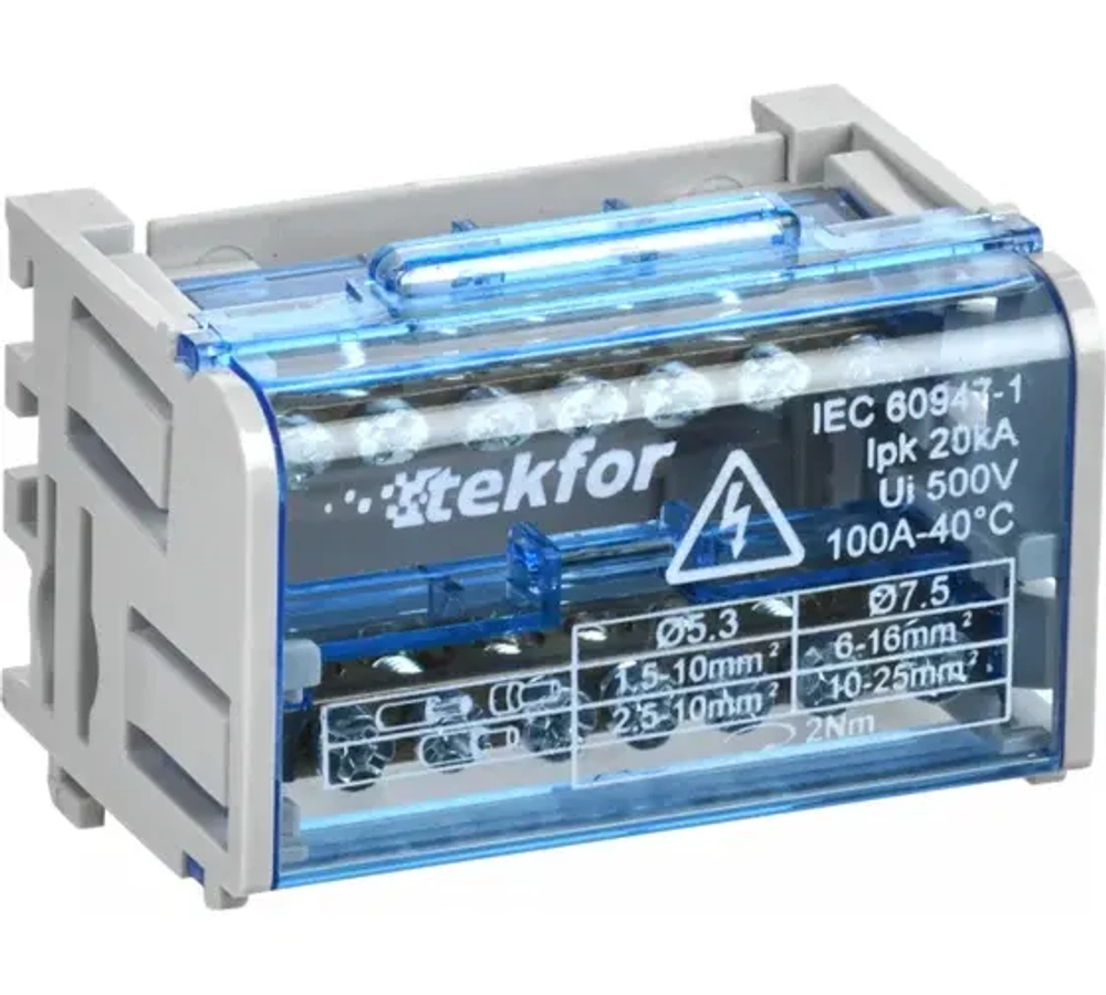 IEK TEKFOR Шины на DIN-рейку (кросс-модуль) ШНК 2х7 L+PEN TF-DN10-2-07-100