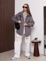 Ветровка с капюшоном удлиненная