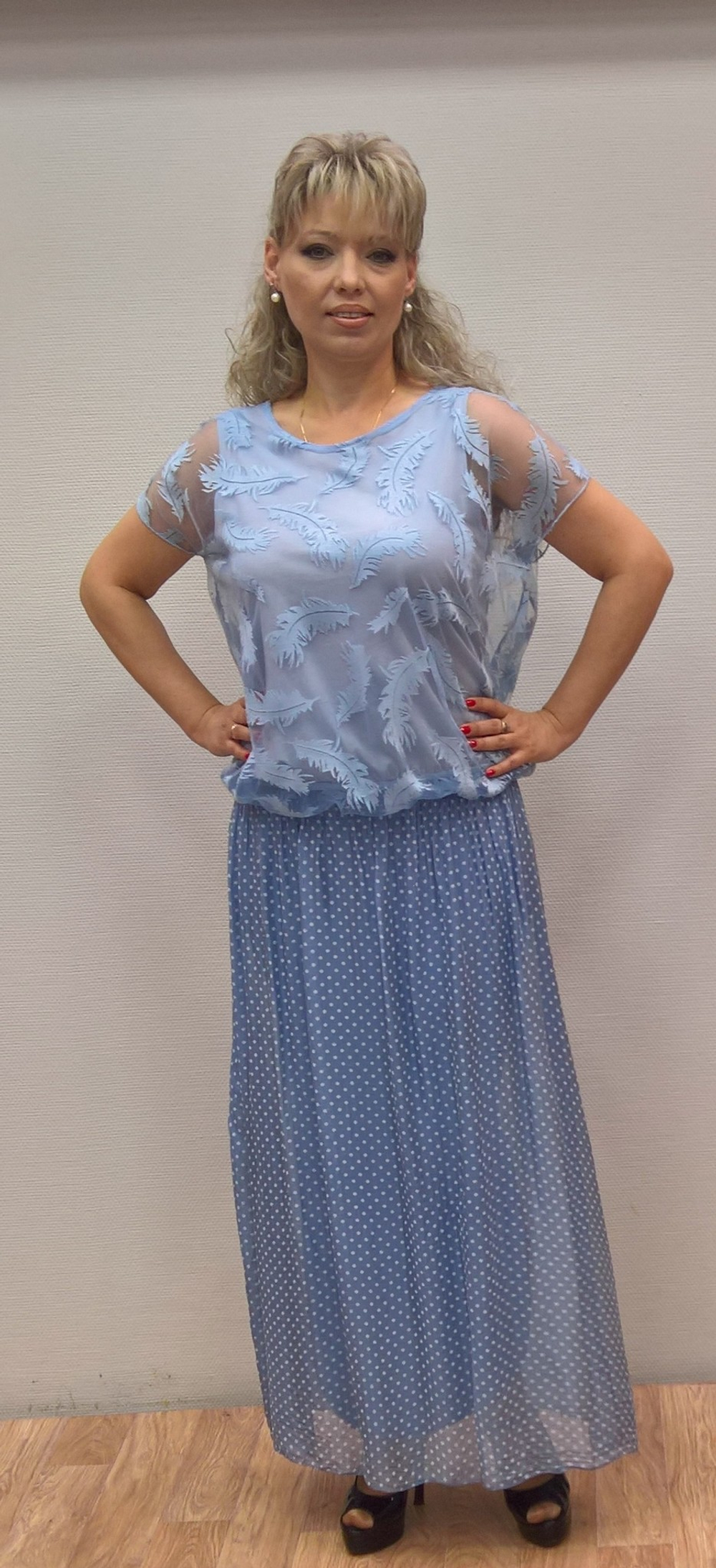 Итальянская шелковая юбка на широком поясе