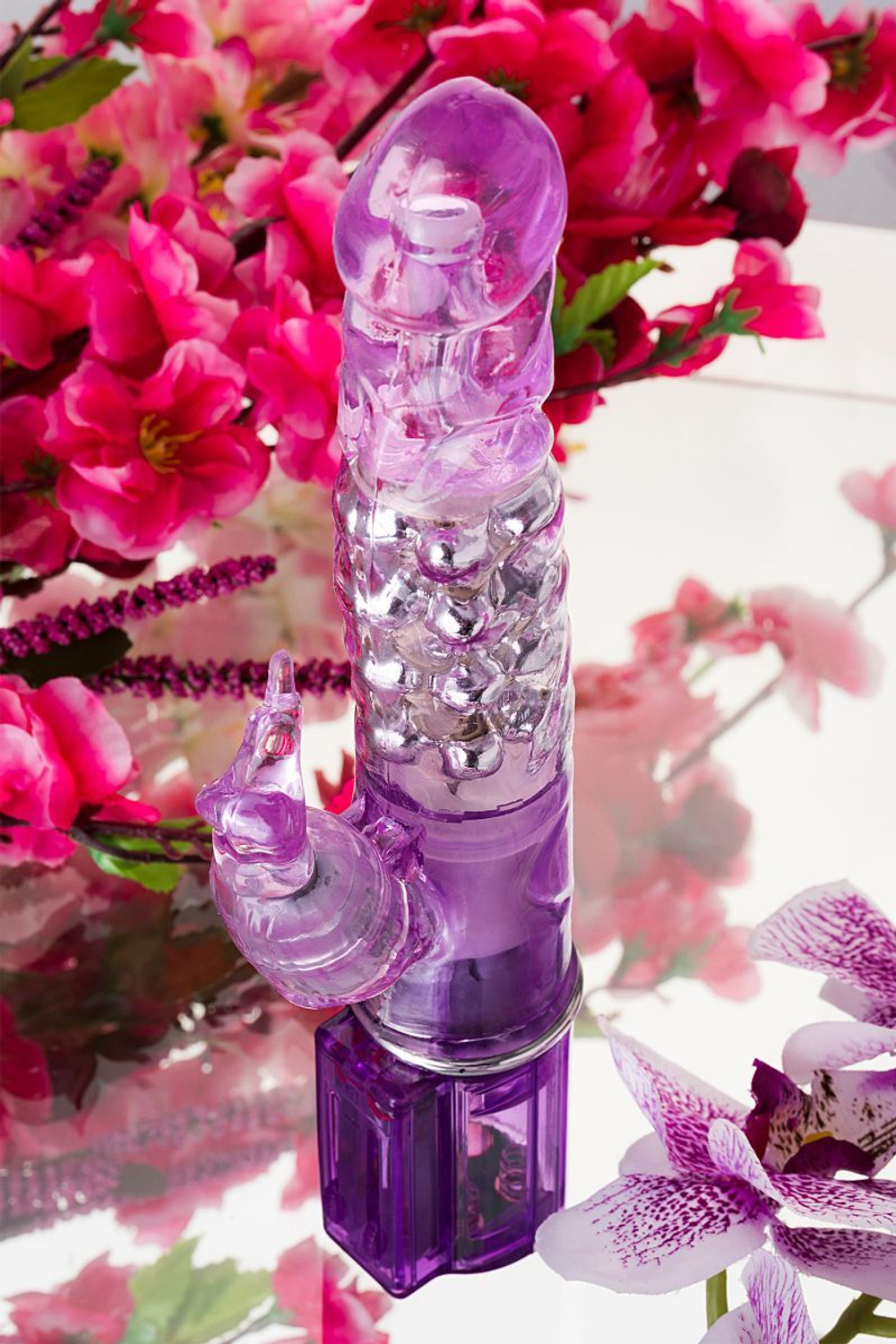 Вибратор A-toys High-Tech fantasy с бусинами и отростком, 27,2 см