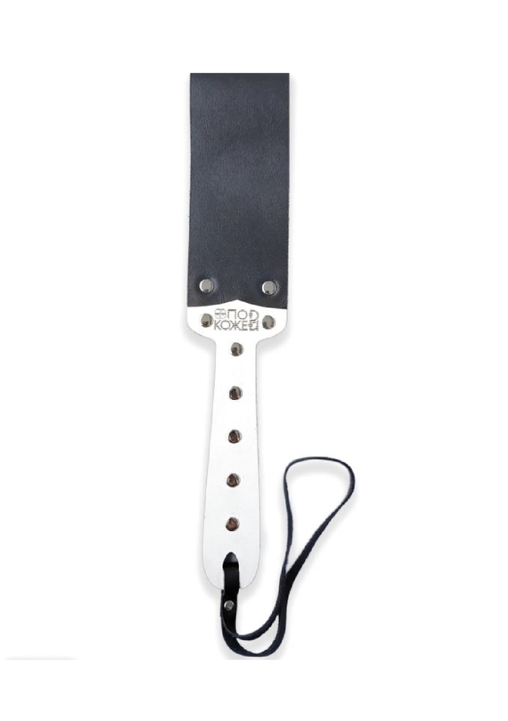 Паддл мягкий из натуральной кожи и дерева черный 34 см