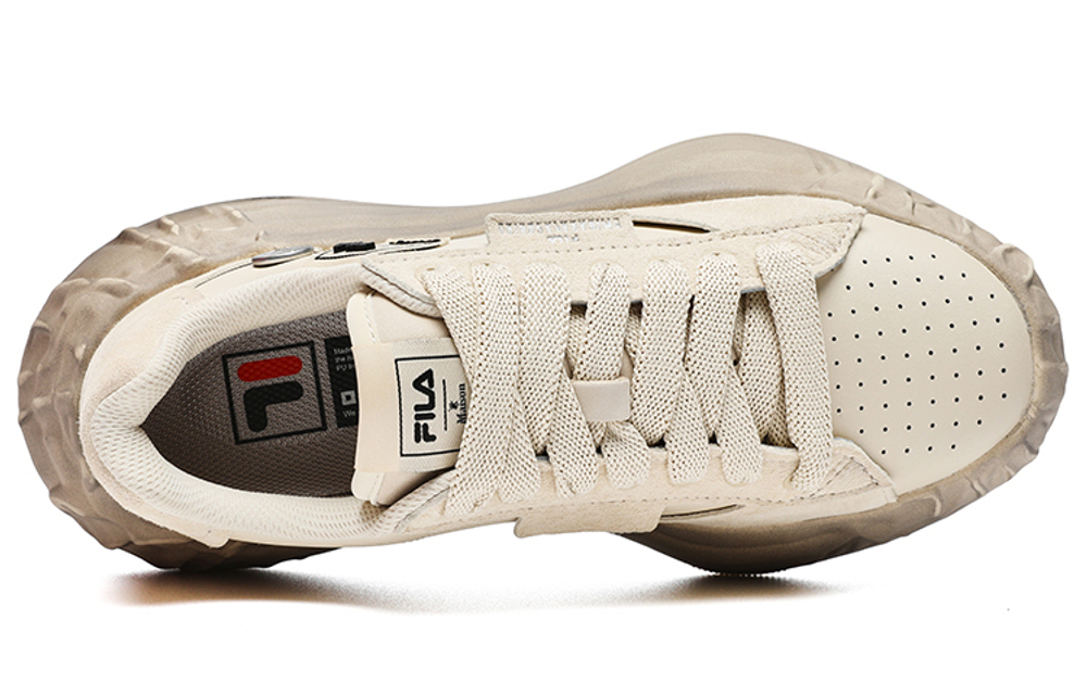 MIHARA YASUHIRO/MIHARA Yasuhiro x FILA FM 20 leather fashion thick-soled casual low-top sneakers women's beige