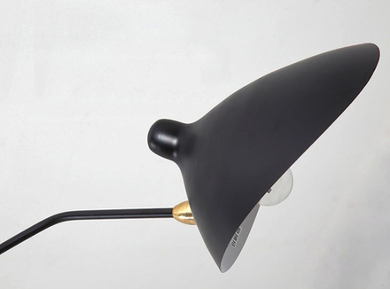 Ceiling design lamp Six Arms by Serge Mouille (Black)