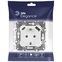 Розетка ЭРА Elegance 14-4108-01М 2P+E 16A-250В со шторками с USB type-A+C 5В-3А белый матовый