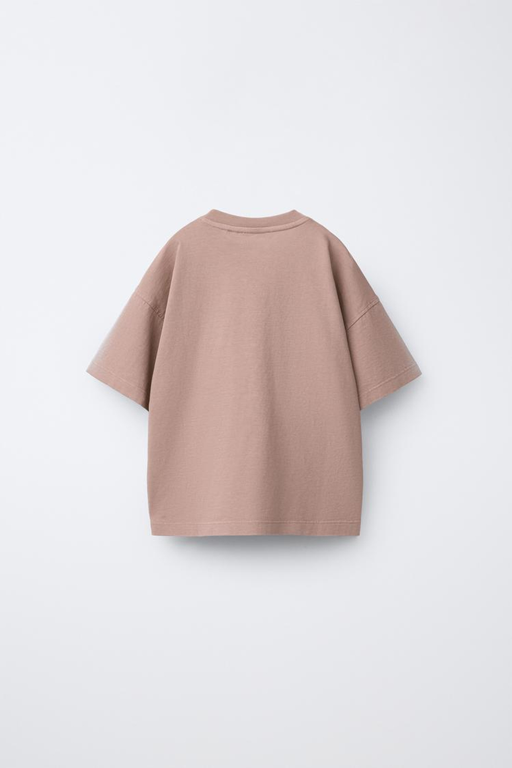 ZARA ОДНОТОННАЯ ФУТБОЛКА, РОЗОВЫЙ