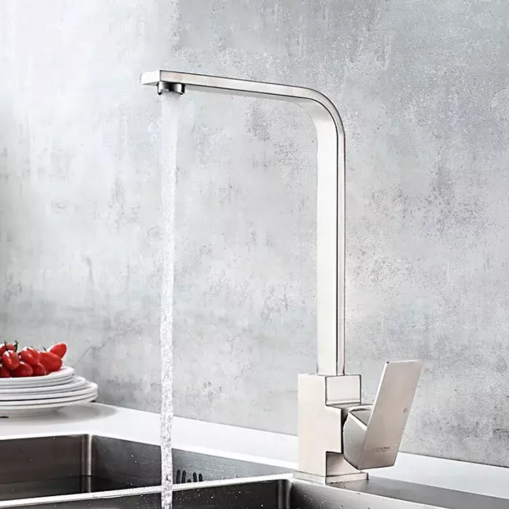 Смеситель для кухни высокий L74033 Ledeme нержавеющая сталь