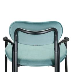 Стул барный Ror, Round, велюр, черный/светло-бирюзовый