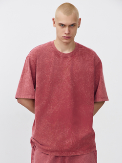 Футболка garment dyed (бордовый)