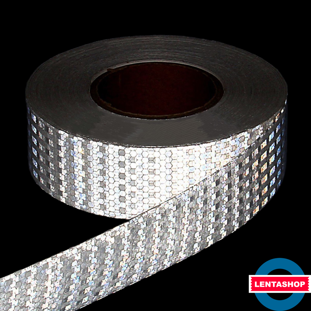 Белая светоотражающая лента 5 см х 25 м