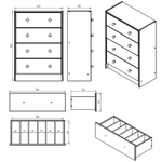 Комод деревянный с ящиками Раст, из массива сосны, с органайзерами для хранения