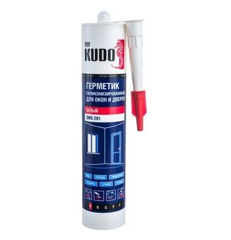 Силиконизированный герметик для окон и дверей KUDO PROFF белый 280 мл