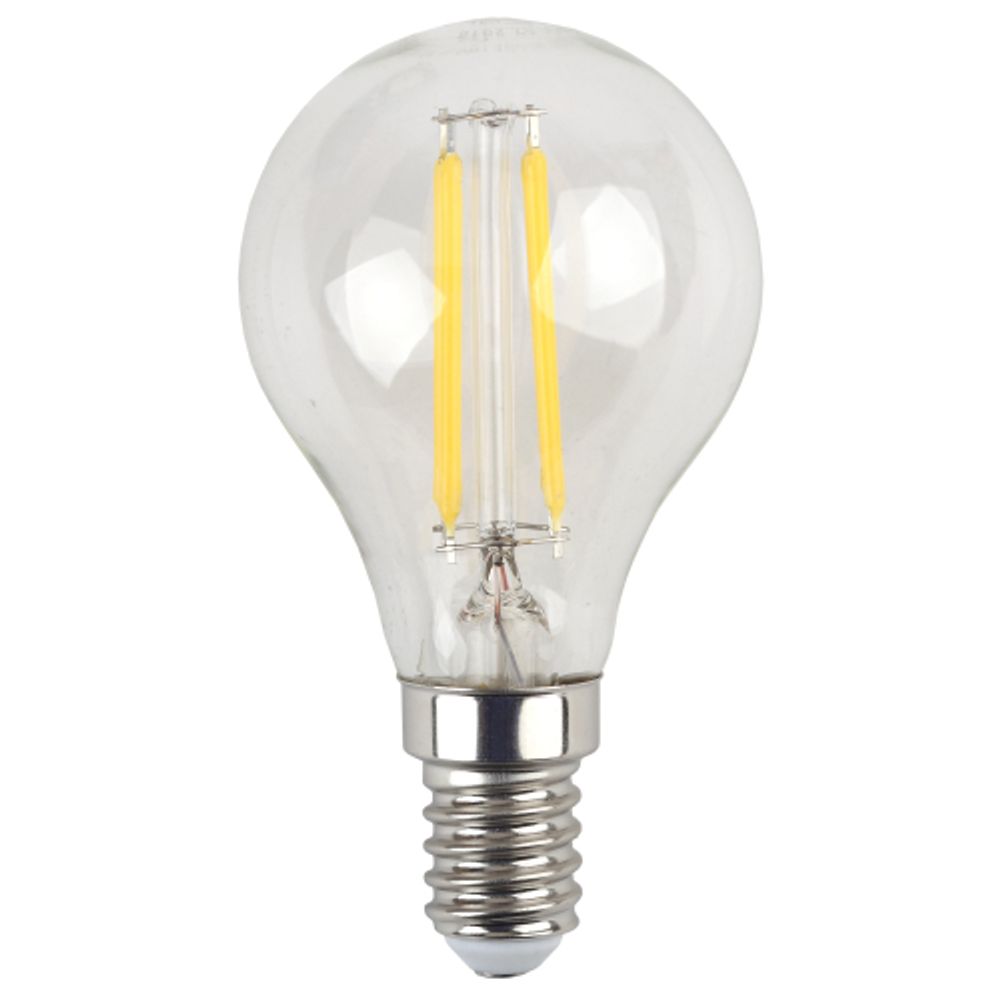 Лампа светодиодная ЭРА F-LED P45-7W-827-E14 7Вт филамент шар теплый белый свет Е14 | Филаментные декоративные