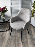 Стул М-City DISAUR Стамен (Stamen) ткань Davis Retro Bliss 85, Серый, Черный каркас