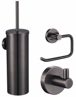 Набор аксессуаров из 3 предметов (крючок, держатель для бумаги, ершик) WONZON & WOGHAND, Темный графит (WW-8100-GM)