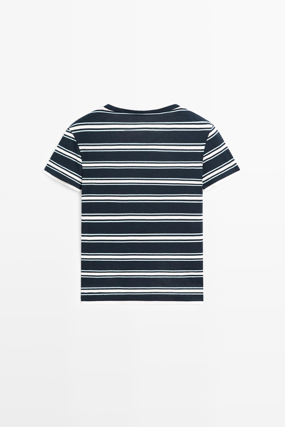 Massimo Dutti Двойная футболка в полоску с короткими рукавами, синий