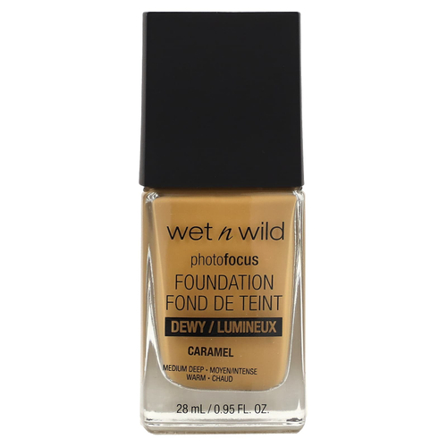 wet n wild, PhotoFocus Foundation, Dewy, карамель, 28 мл (0,95 жидк. унц.)