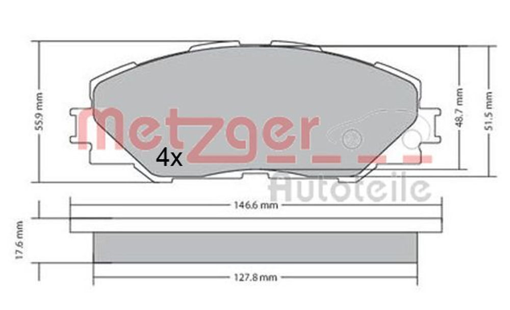 METZGER - 1170443-MEZ - Brake Pad Set, disc brake