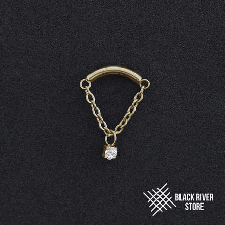 Pendant Luna Chain Crystal PVD Yellow