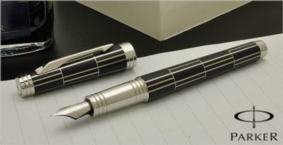 Перьевая ручка Parker Premier Luxury 2013, F560, цвет: черный и серебристый (Black СT), 1876380