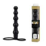 Черная ёлочка-насадка для двойного проникновения Mojo Bumpy - 15 см. (Цвет: черный)