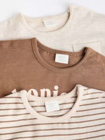 Лонгслив для малышей Next 836-058, 3 шт., Бежевый, Коричневый