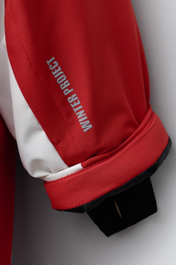 ZARA ДЛИННЫЙ КОМБИНЕЗОН COLOR BLOCK WATER RESISTANT И WINDPROOF, КРАСНЫЙ