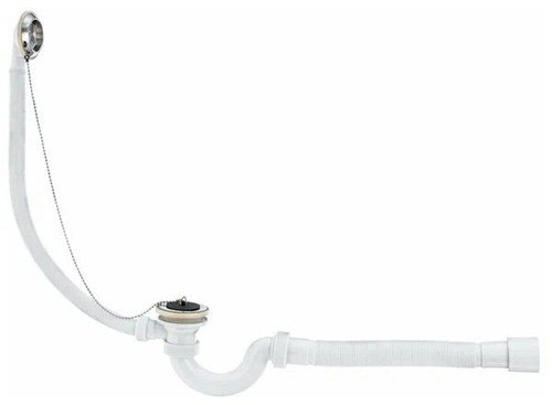 Сифон для ванны  Д40/50мм с нерж. чашками и гибкой трубой Вирпласт 30980654