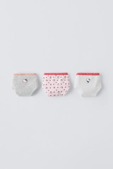 ZARA НАБОР ИЗ ТРЕХ ТРУСОВ С ПРИНТОМ HELLO KITTY ©, КРАСНЫЙ