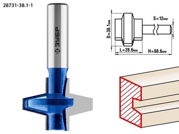 ЗУБР 38.1 x 28.6 мм, хвостовик 12 мм, фреза пазо-шиповая наборная, Профессионал (28731-38.1-1)