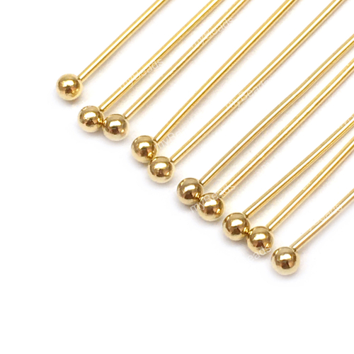 Пины с шариком 30х0.6 мм (10 шт), позолота