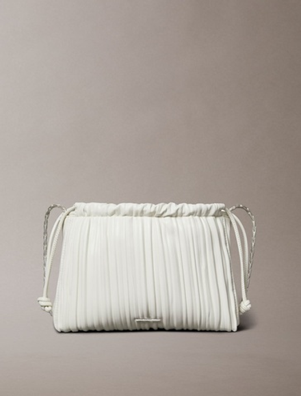 Сумка Calvin Klein Plisse Drawstring Crossbody Bag Lily White