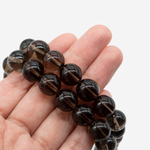 Раухтопаз (дымчатый кварц) натуральный, бусины в форме шара 12мм