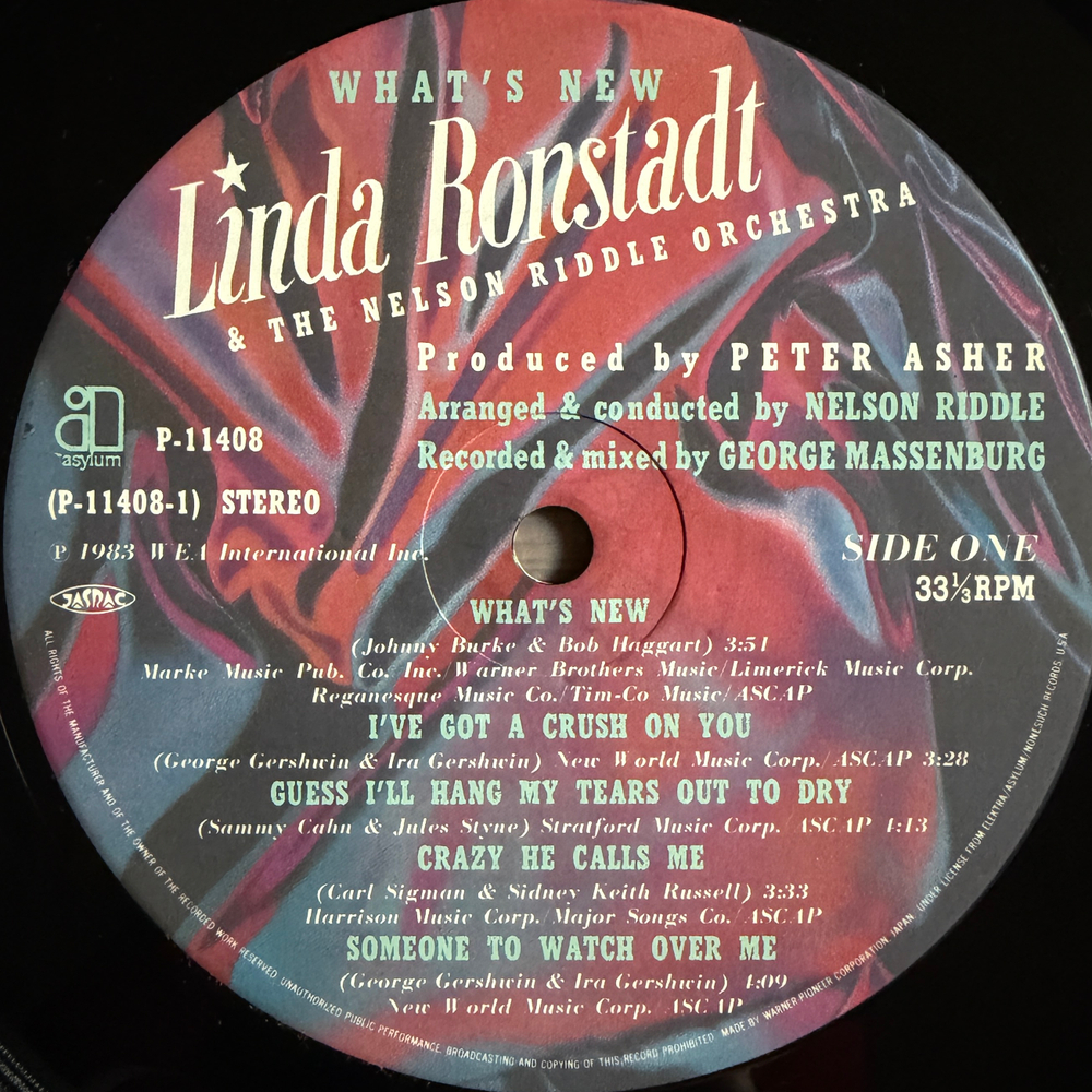Linda Ronstadt & The Nelson Riddle Orchestra ‎– What's New (Япония 1983г.)Т