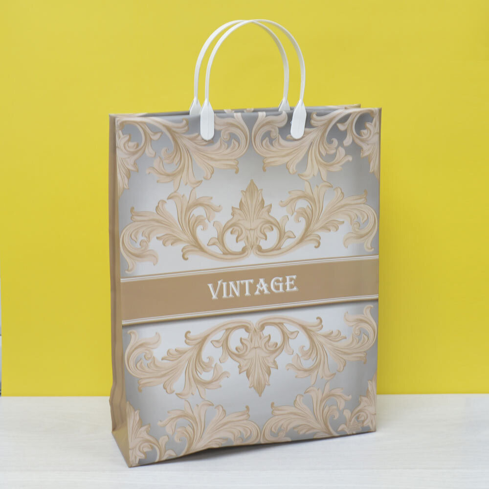 Пакет 30*40+10см из мягкого пластика "Винтажный"