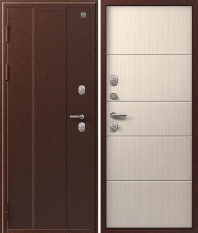 Входная дверь SEZAM Термо-100 Медь антик - Лиственница светлая