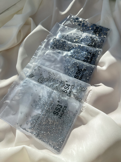 Стразы термоклеевые серебро