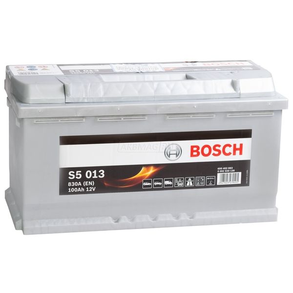Аккумулятор автомобильный BOSCH S5 013 (100R) 830 А обр. пол. 100 Ач (0 091 S50 130)
