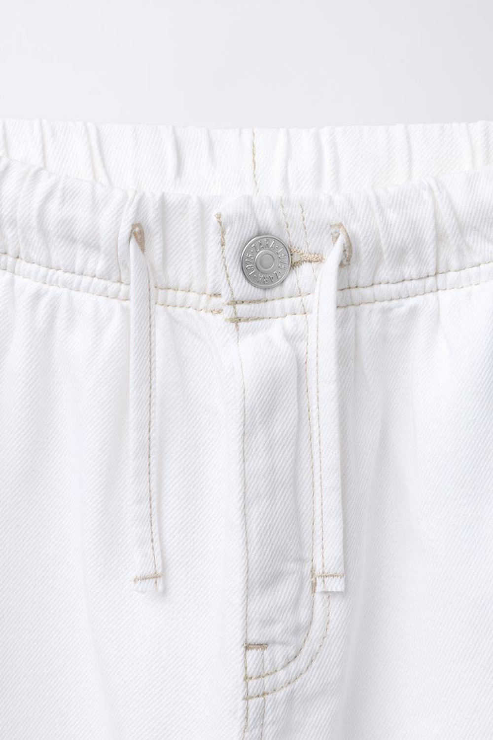 ZARA ДЖИНСЫ ШИРОКОГО КРОЯ, ЭКРЮ