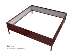 Клумба квадратная оцинкованная 1 ярус RAL 3011 Красно-коричневый