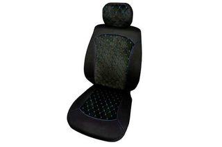 Чехлы на сидения Coolpart MAXIMAL ROMB - JJ-07-BLBLU - Велюр черный/шов синий A (5предм)