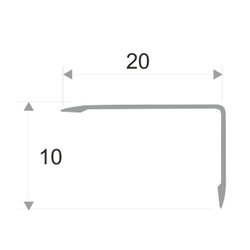 Алюминиевый угол без отверстий ПН-20х10 2700 мм