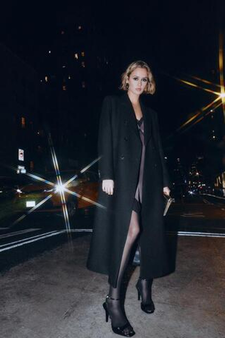 ZARA ДЛИННОЕ ДВУБОРТНОЕ ПАЛЬТО, ЧЕРНЫЙ